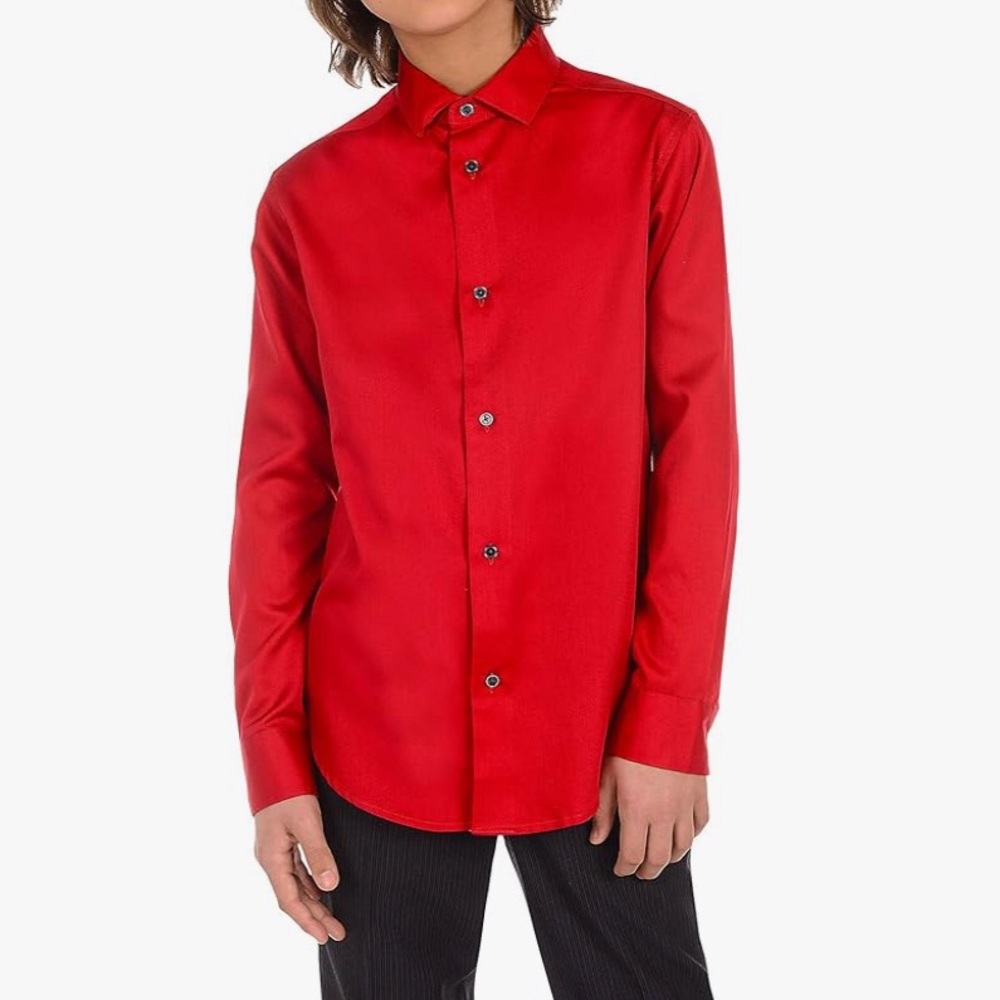 Calvin Klein Long Sleeve Sateen Dress Shirt